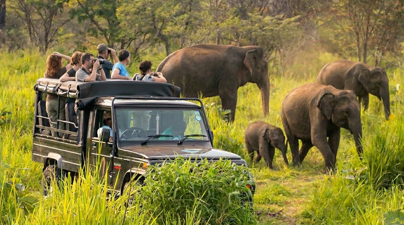 Elephant Safari in Udawalawe